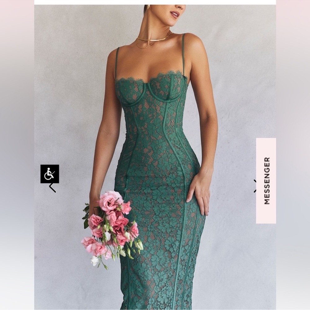 House of CB Midi Corset Joelle Dress Jade Green